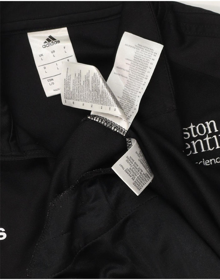 Adidas Mens Climalite Graphic Zip Neck Sweatshirt Jumper Large Black