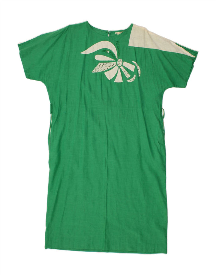 VINTAGE Womens Sheath Dress IT 48 XL Green Floral Vintage Vintage and Second-Hand Vintage from Messina Hembry 