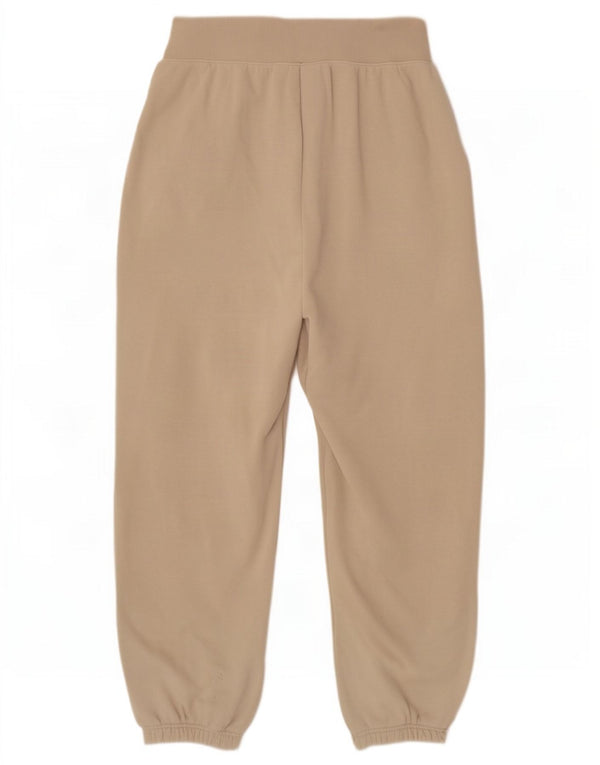 Nike Womens Graphic Tracksuit Trousers Joggers UK 10 Small Beige Cotton
