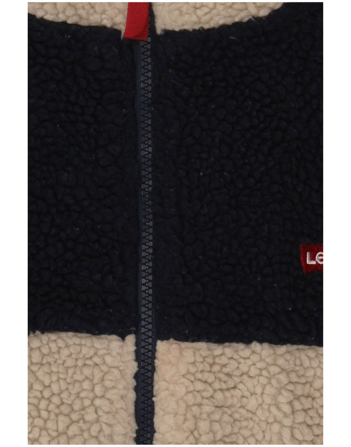 Levi's Boys Fleece Jacket 15-16 Years Beige Colourblock Polyester