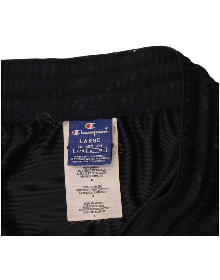 Champion Mens Graphic Tracksuit Trousers Joggers Large  Navy Blue Polyester