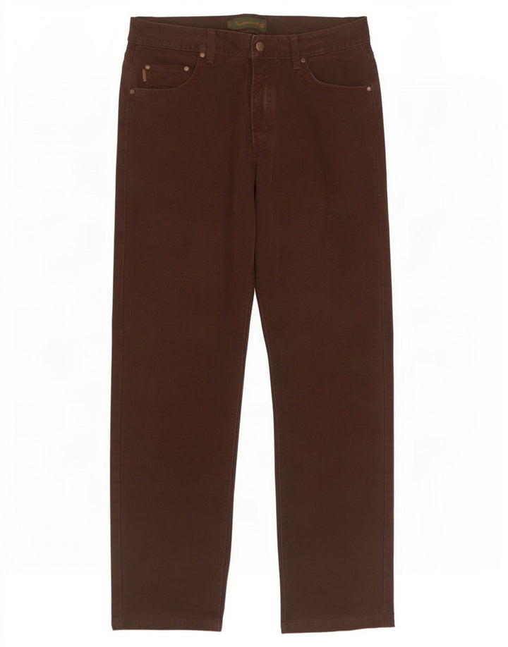 Timberland Mens Straight Jeans W31 L31 Brown Cotton