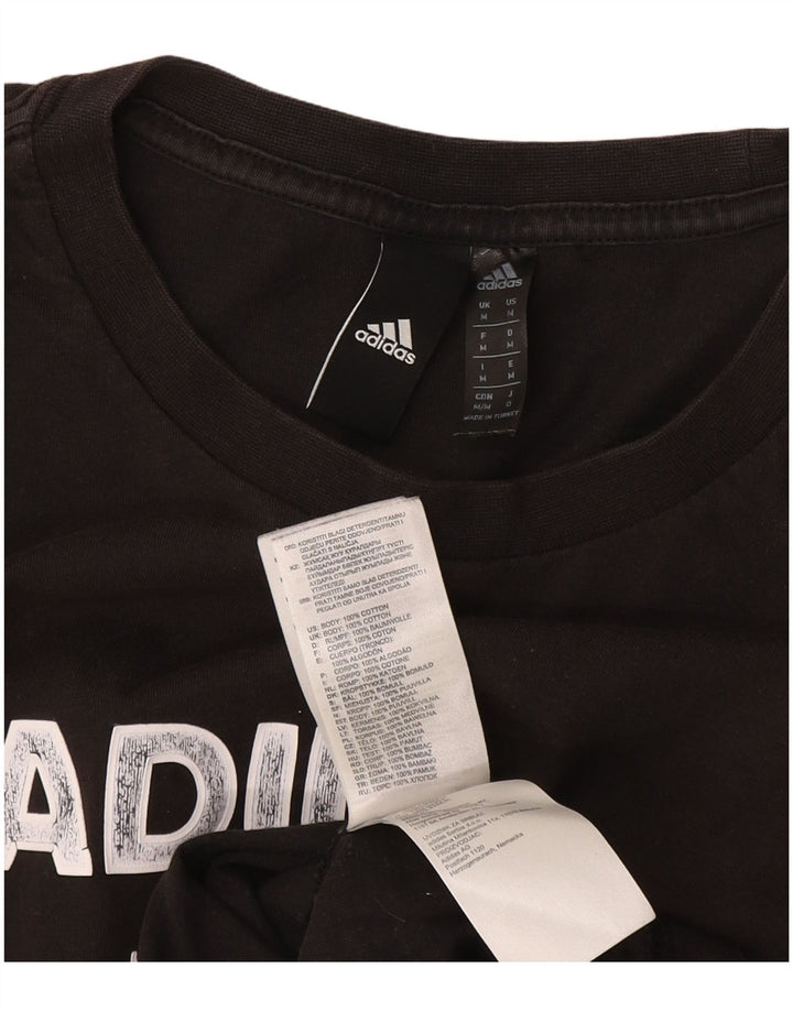 Adidas Mens Graphic T-Shirt Top Medium Black Cotton