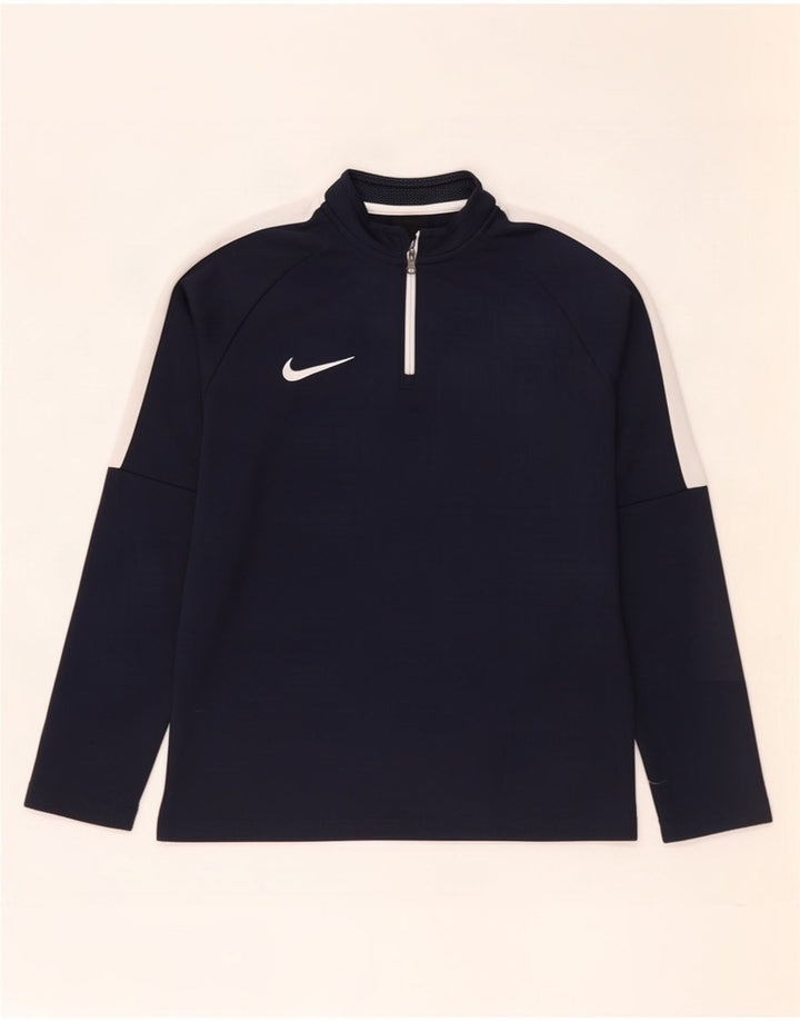 Nike Boys Dri Fit Pullover Tracksuit Top 10-11 Years Medium Navy Blue