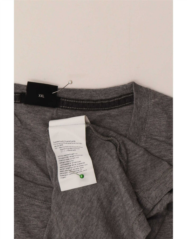 Hugo Boss Mens T-Shirt Top 2XL Grey Flecked Cotton