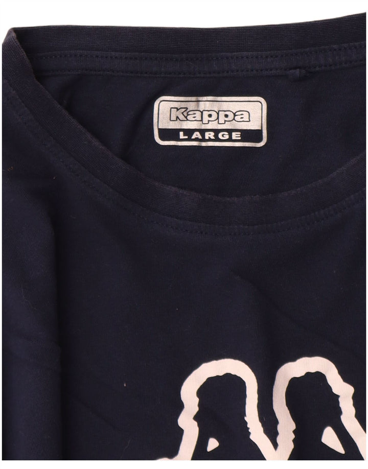 Kappa Mens Graphic T-Shirt Top Large Navy Blue