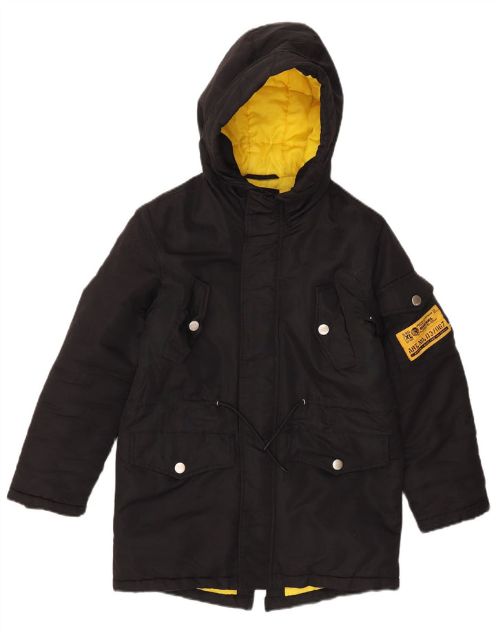 Diesel Boys Hooded Parka Jacket 9-10 Years Black Polyester