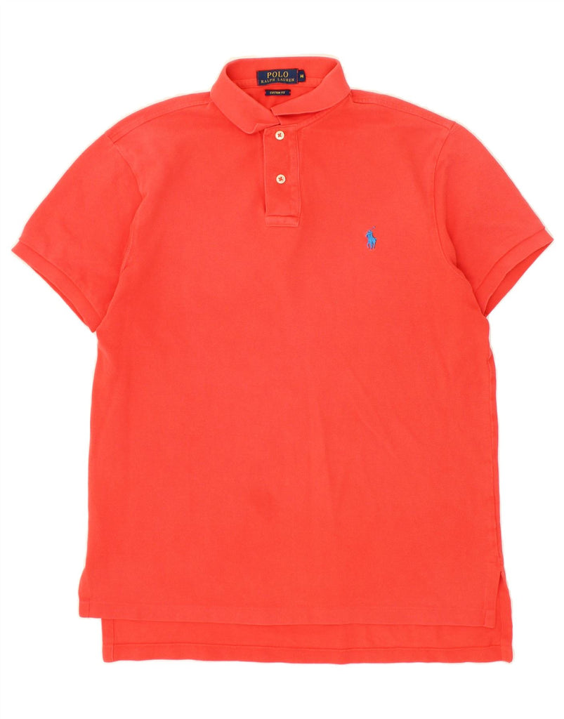 POLO RALPH LAUREN Mens Custom Fit Polo Shirt Medium Red Vintage Polo Ralph Lauren and Second-Hand Polo Ralph Lauren from Messina Hembry 