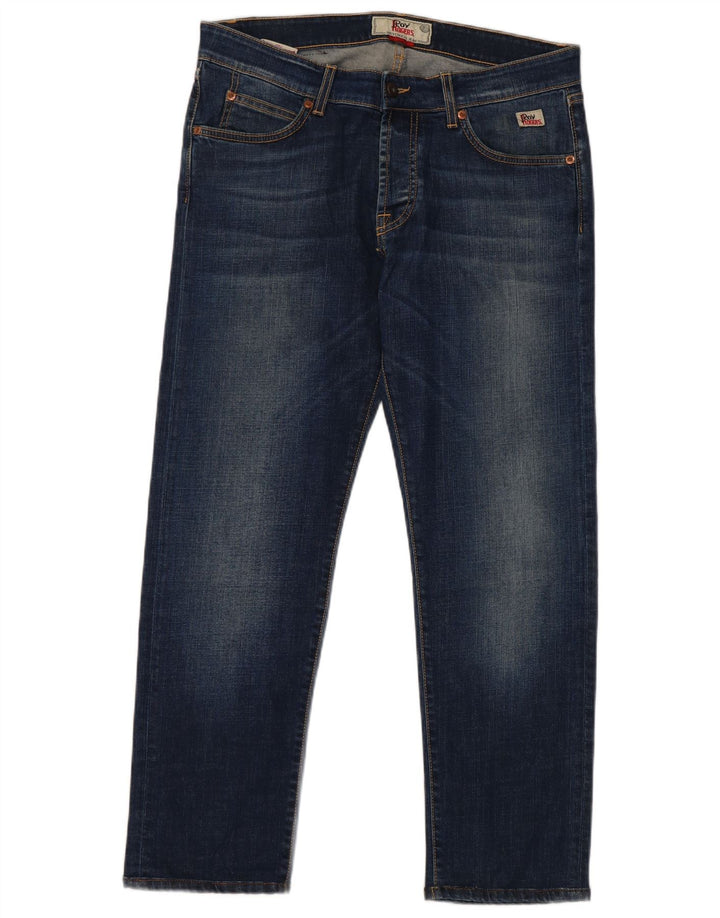 Roy Rogers Mens Straight Jeans W34 L27 Navy Blue Cotton