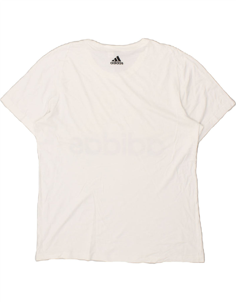 ADIDAS Mens Graphic T-Shirt Top Large White Cotton | Vintage Adidas | Thrift | Second-Hand Adidas | Used Clothing | Messina Hembry 