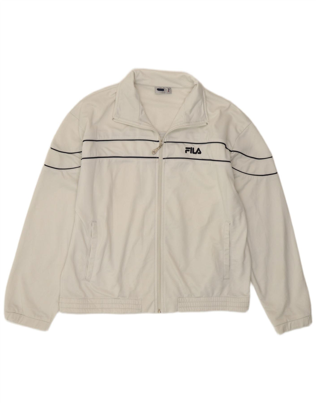 Fila Mens Tracksuit Top Jacket Small White Polyester