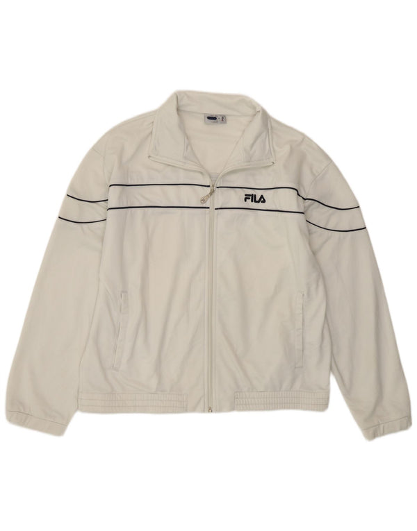 Fila Mens Tracksuit Top Jacket Small White Polyester