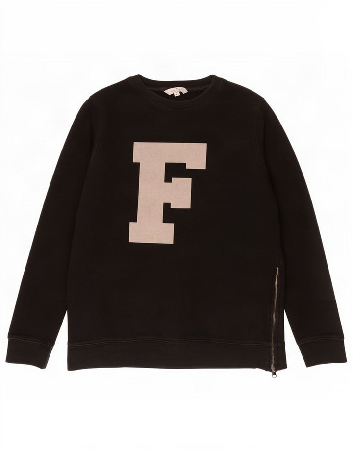French Connection Womens Graphic Sweatshirt Jumper UK 10 Small Black