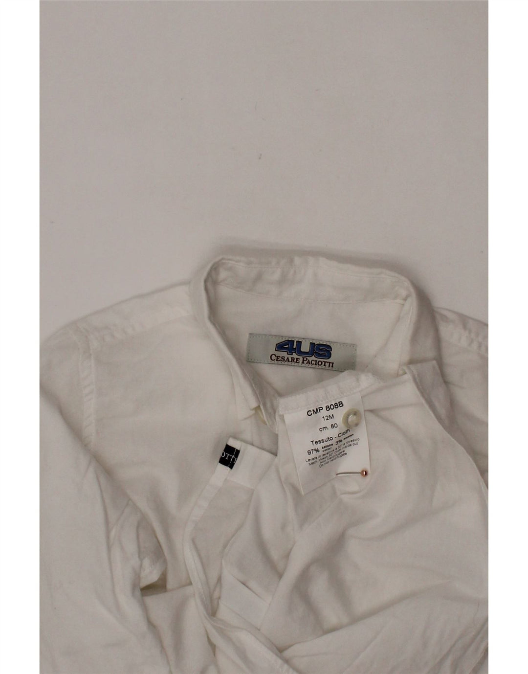CESARE PACIOTTI 4US Baby Boys Shirt 9-12 Months White Cotton
