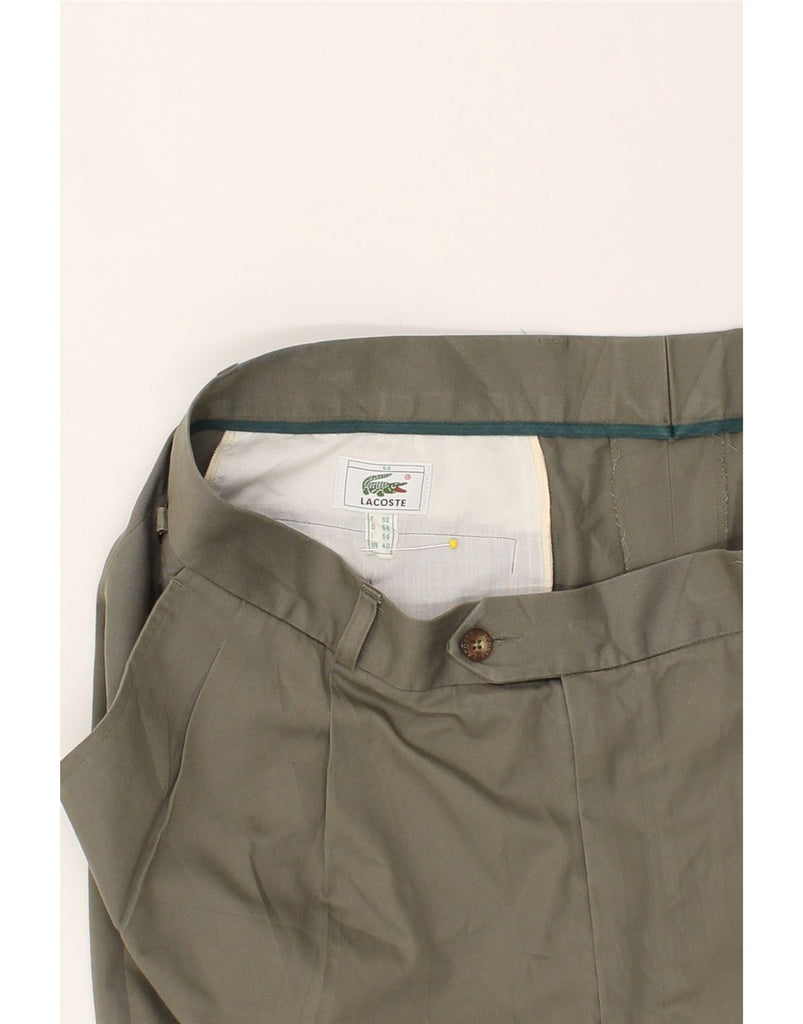 LACOSTE Mens Pegged Chino Trousers W40 L30 Khaki | Vintage Lacoste | Thrift | Second-Hand Lacoste | Used Clothing | Messina Hembry 