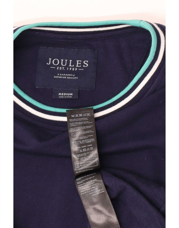 Joules Mens Sweatshirt Jumper Medium Navy Blue Striped Cotton