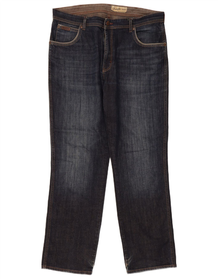 Wrangler Mens Texas Stretch Straight Jeans W38 L32 Blue Cotton