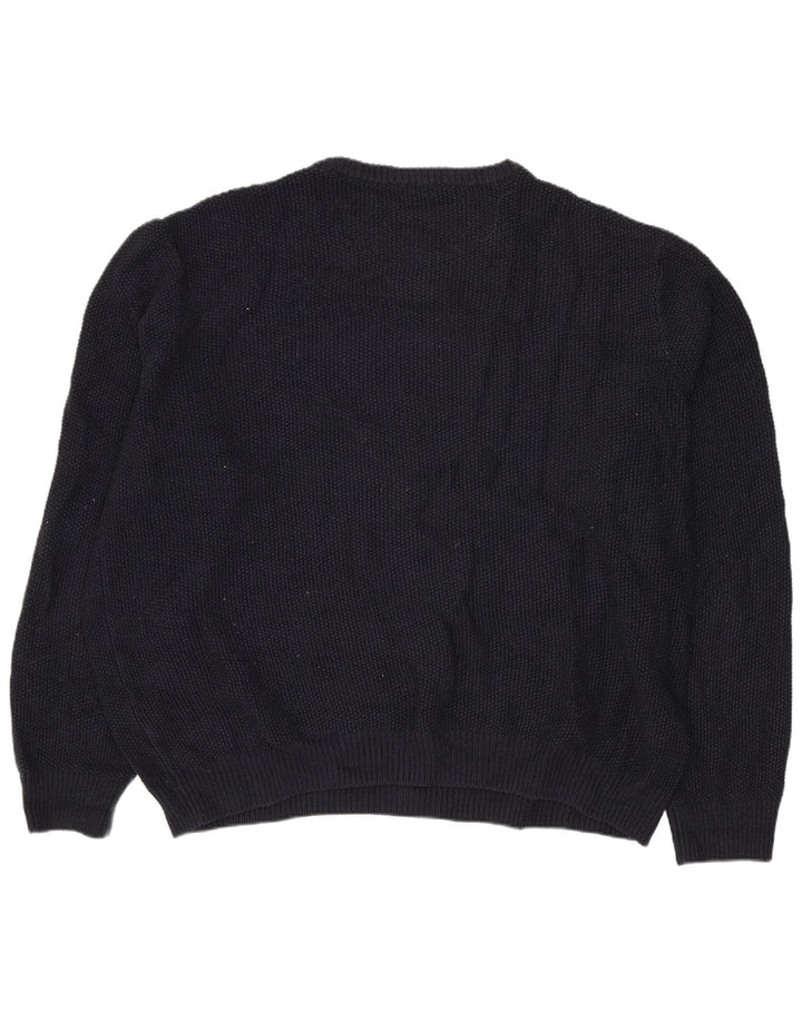 M&Co Mens Crew Neck Jumper Sweater 2XL Navy Blue Acrylic