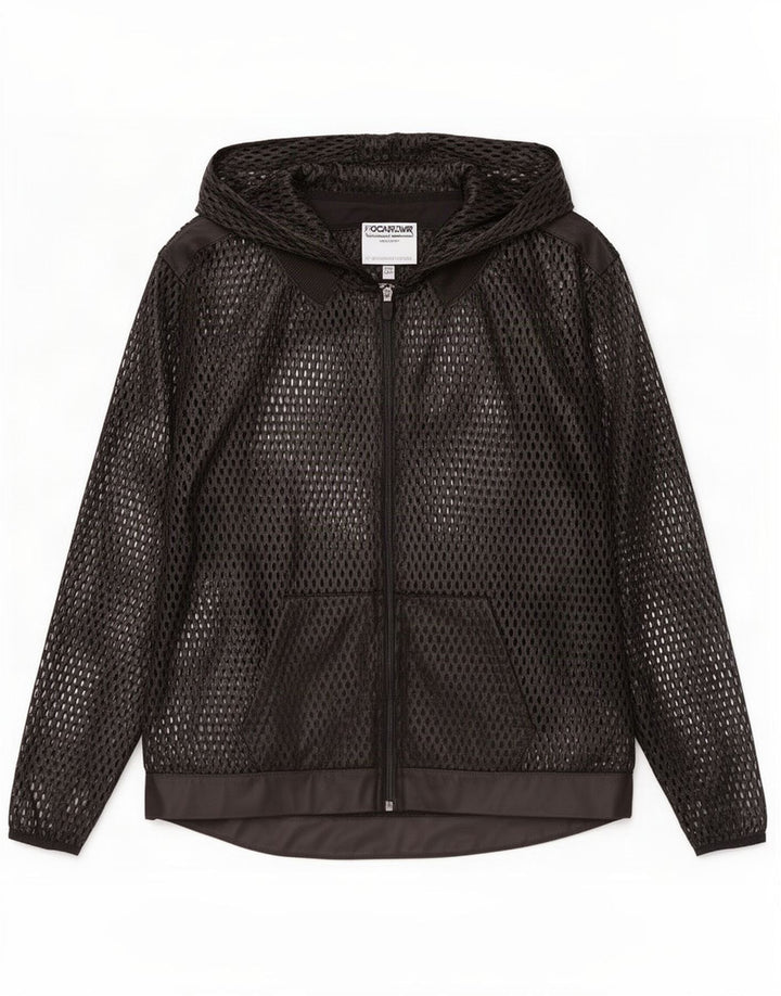 Adidas Womens Hooded Tracksuit Top Jacket UK 10 Small Black