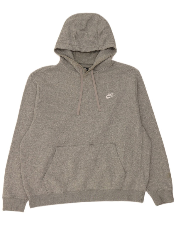 NIKE Mens Hoodie Jumper XL Grey Flecked Cotton