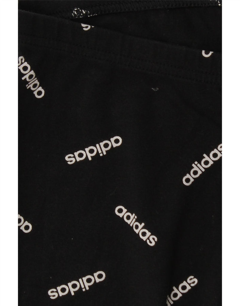 ADIDAS Womens Graphic Leggings UK 12 Medium  Black Vintage Adidas and Second-Hand Adidas from Messina Hembry 