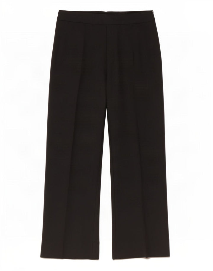 Zara Womens Wide Leg Casual Trousers EU 40 Medium W30 L30 Black Polyester