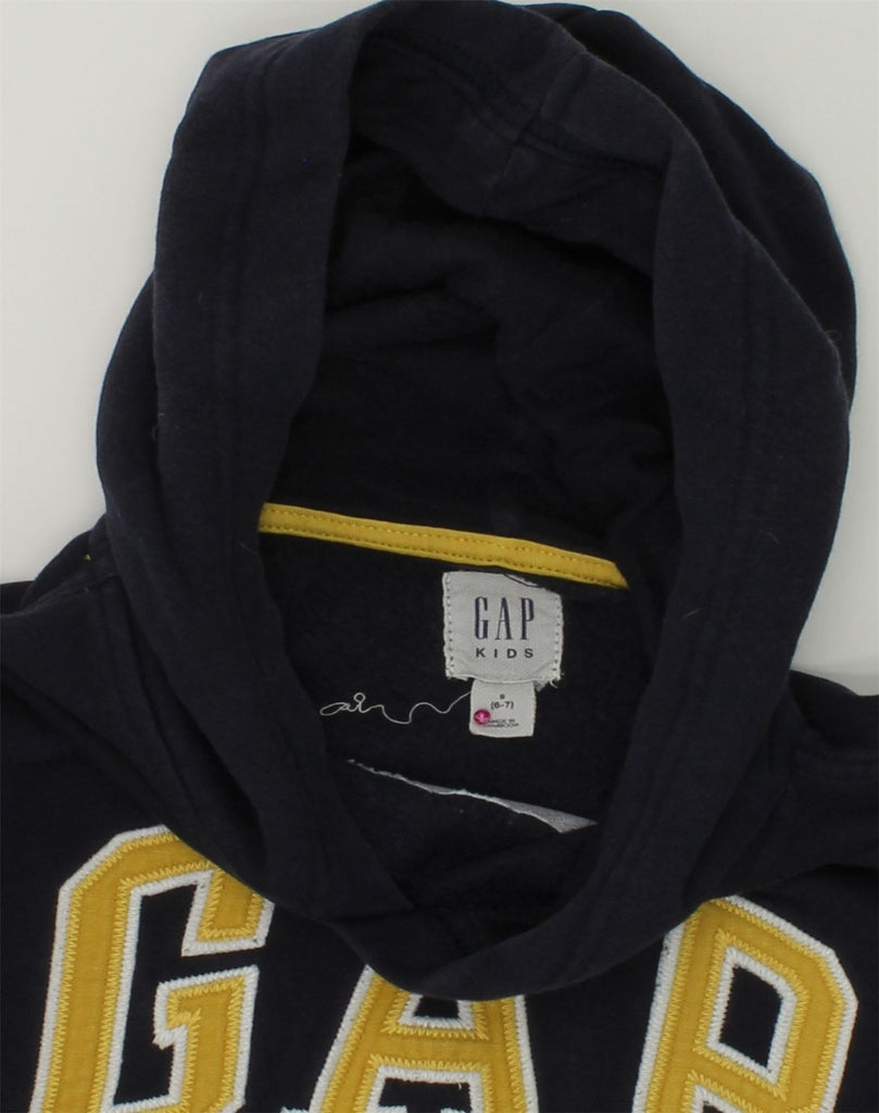 GAP Boys Graphic Hoodie Jumper 6-7 Years Small Navy Blue Cotton | Vintage Gap | Thrift | Second-Hand Gap | Used Clothing | Messina Hembry 