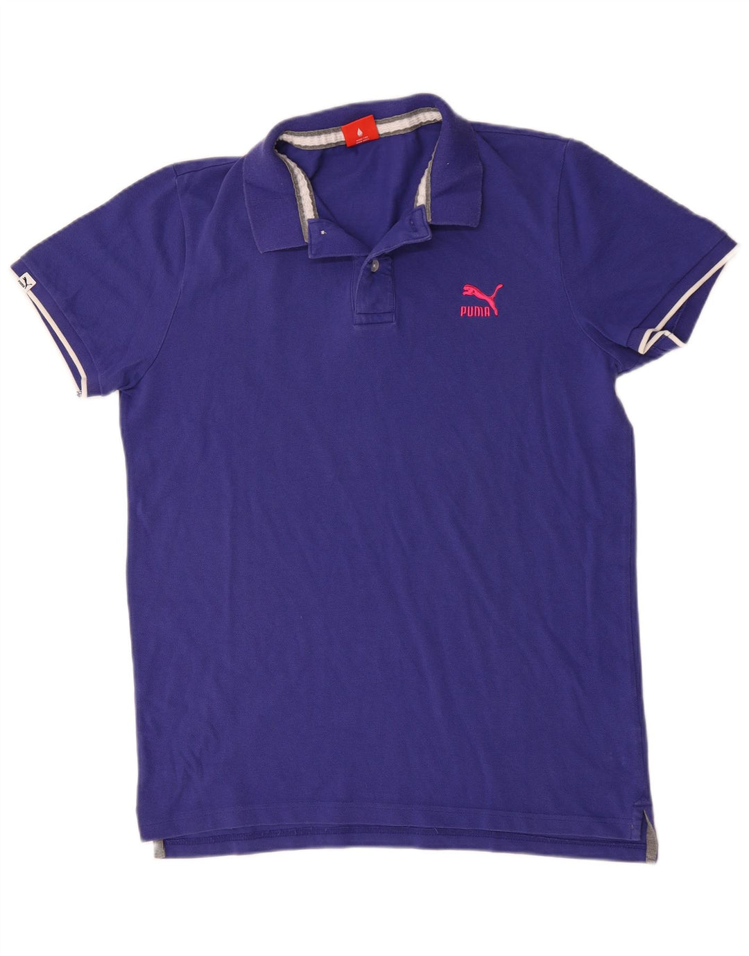 Puma Mens Polo Shirt Large Blue Cotton