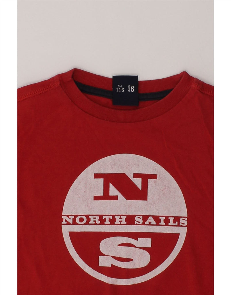 NORTH SAILS Boys Graphic T-Shirt Top 5-6 Years Red Cotton | Vintage North Sails | Thrift | Second-Hand North Sails | Used Clothing | Messina Hembry 