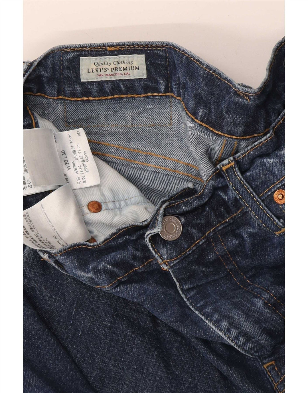 Levi's Mens Slim Jeans W30 L30 Blue Cotton