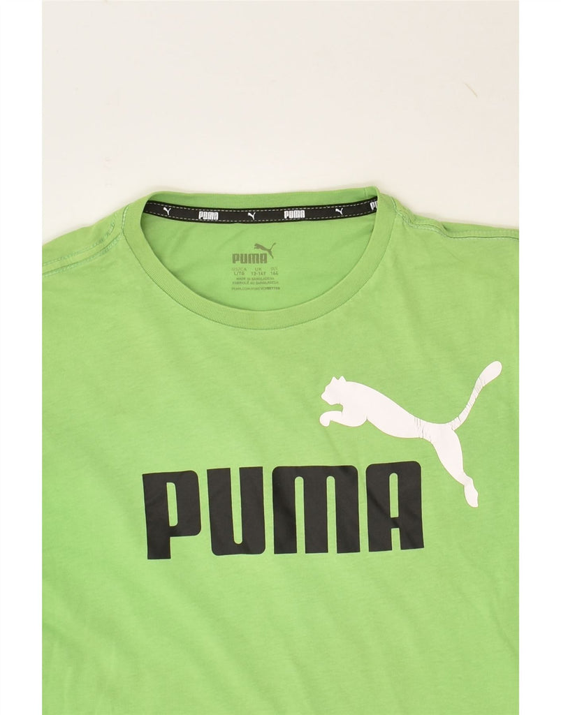 PUMA Girls Graphic T-Shirt Top 13-14 Years Green | Vintage Puma | Thrift | Second-Hand Puma | Used Clothing | Messina Hembry 