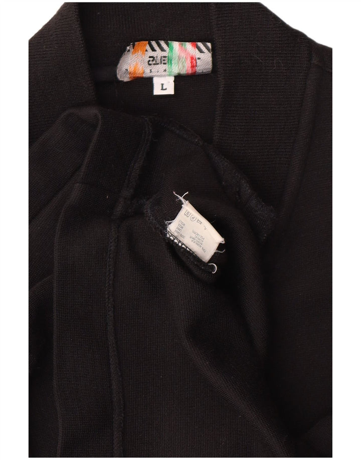 STEFANEL Womens Cardigan Sweater UK 16 Large Black Acrylic