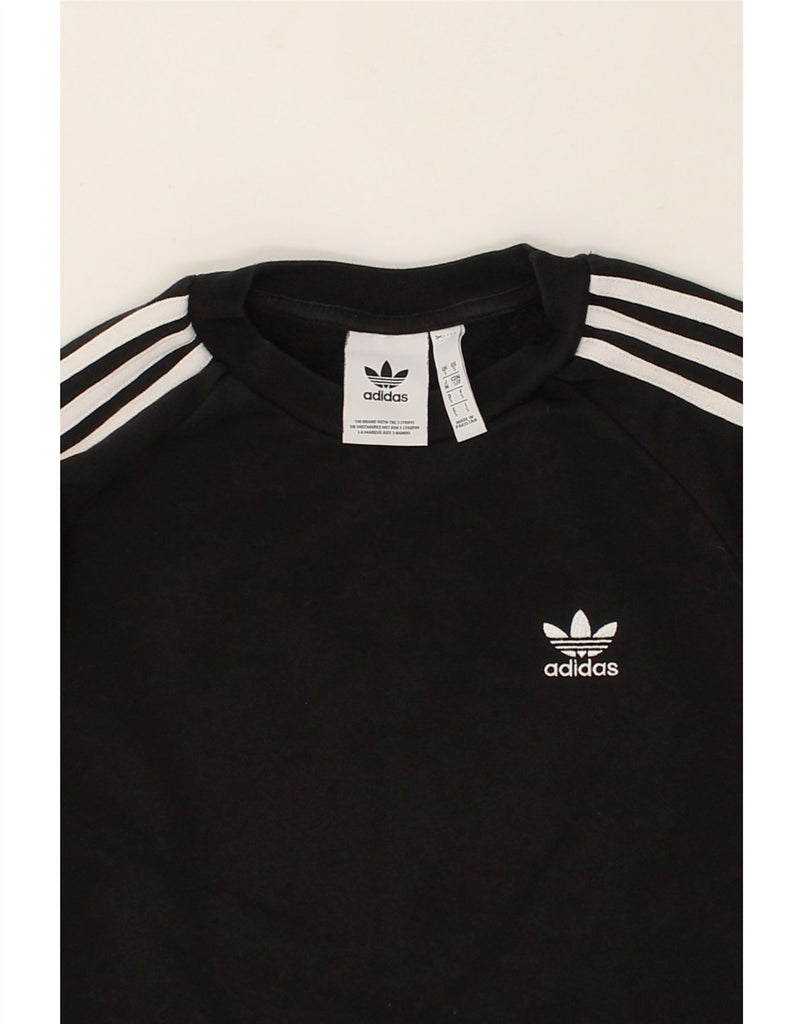 ADIDAS Womens Sweatshirt Jumper UK 10 Small Black Cotton | Vintage Adidas | Thrift | Second-Hand Adidas | Used Clothing | Messina Hembry 