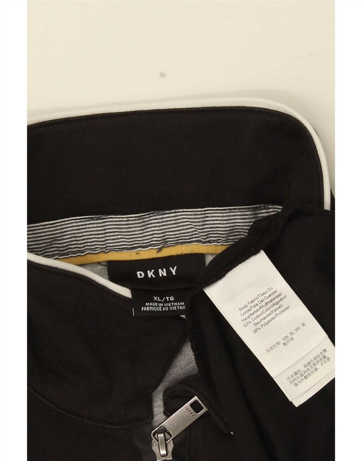 Dkny Mens Polo Shirt XL Black Cotton