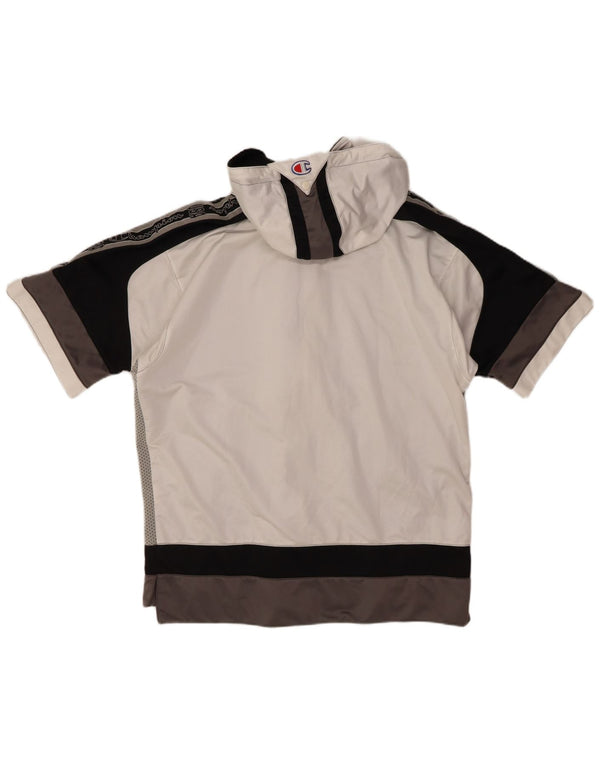 CHAMPION Mens Hooded Tracksuit Top Jacket Medium Grey Colourblock