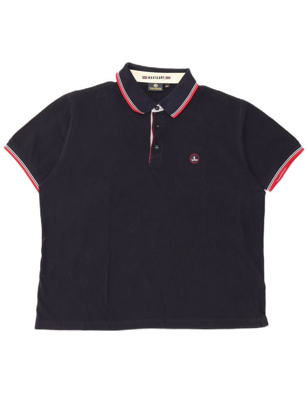 NAVIGARE Mens Polo Shirt 3XL Navy Blue Cotton