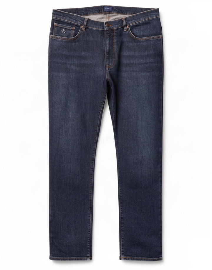 Gant Mens Slim Jeans W38 L34 Navy Blue Cotton