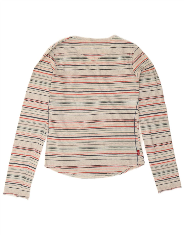 Levi's Womens Top Long Sleeve UK 10 Small Multicoloured Striped