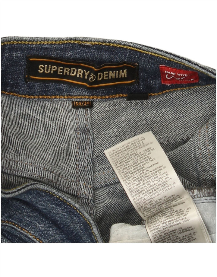 Superdry Mens Slim Jeans W34 L34 Blue Cotton