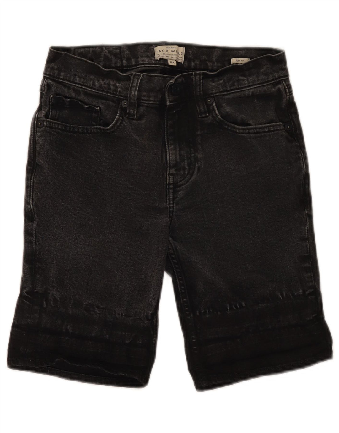 Jack Wills Womens Slim Fit Denim Shorts W28 Medium Black