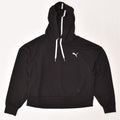 PUMA Womens Hoodie Jumper UK 16 Large Black Polyester | Vintage Puma | Thrift | Second-Hand Puma | Used Clothing | Messina Hembry 