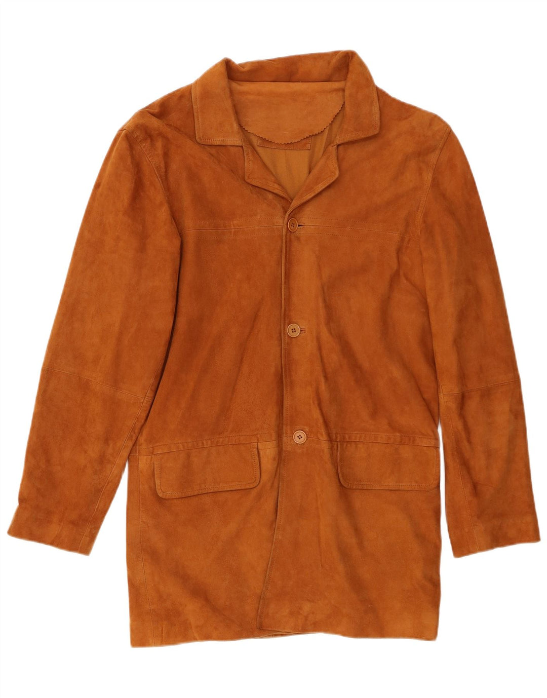 VINTAGE Mens Suede Jacket IT 52 XL Beige Leather