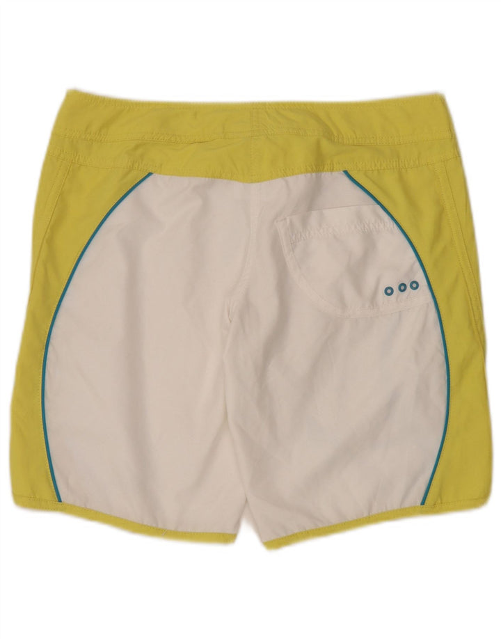 Adidas Womens Swimming Shorts UK 12 Medium White Colourblock Polyester
