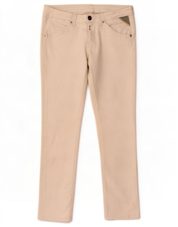 Replay Womens Slim Casual Trousers W30 L30 White Cotton