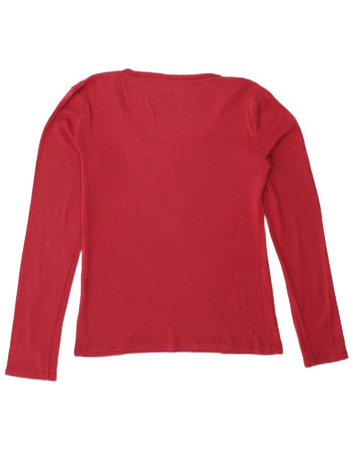 TOMMY HILFIGER Womens Top Long Sleeve UK 10 Small Red