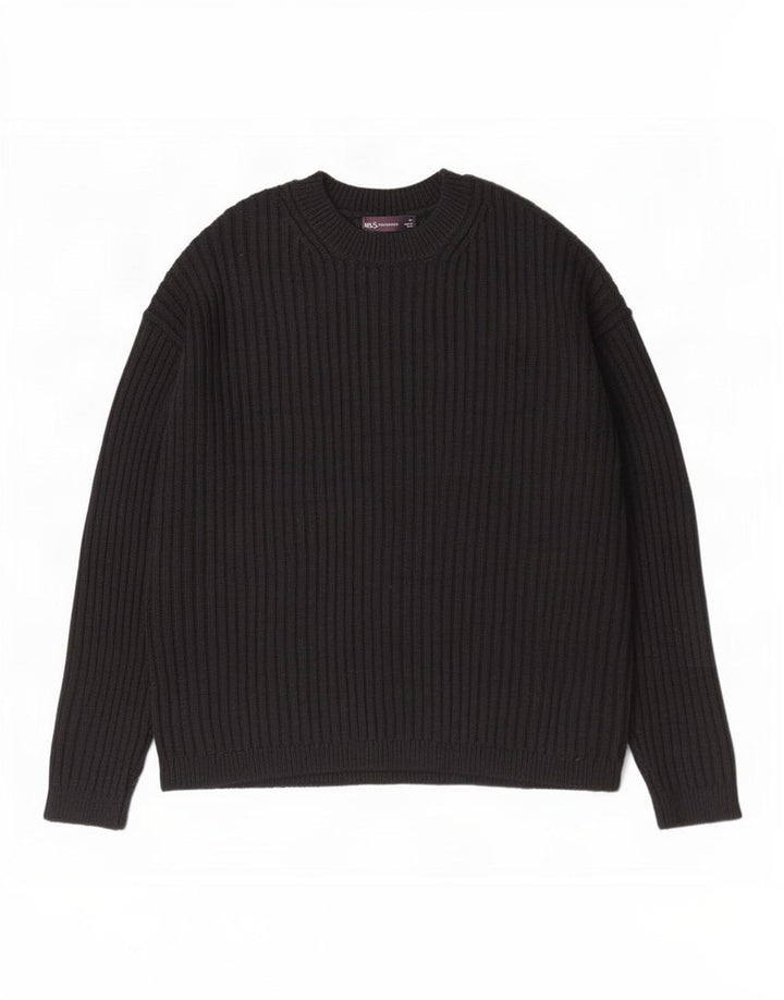 Marks & Spencer Womens Crew Neck Jumper Sweater UK 14 Medium Black