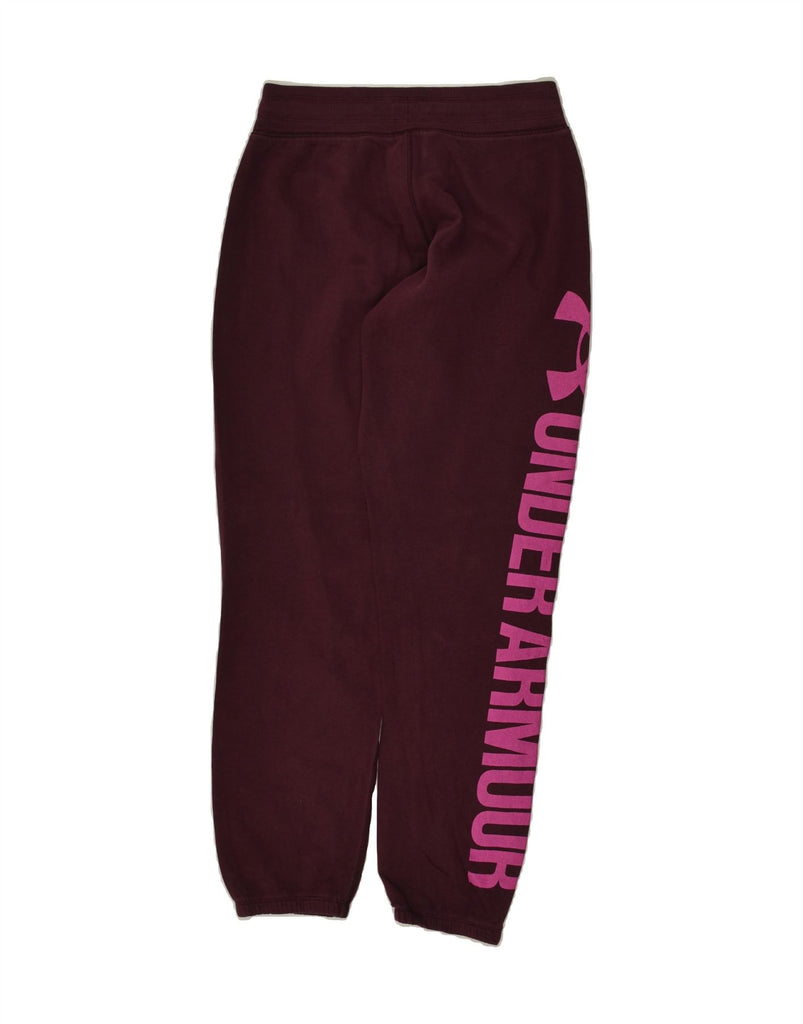 UNDER ARMOUR Womens Graphic Tracksuit Trousers Joggers UK 12 Medium Maroon | Vintage Under Armour | Thrift | Second-Hand Under Armour | Used Clothing | Messina Hembry 