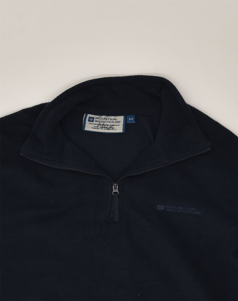 MOUNTAIN WAREHOUSE Mens Zip Neck Fleece Jumper Small Navy Blue Polyester | Vintage Mountain Warehouse | Thrift | Second-Hand Mountain Warehouse | Used Clothing | Messina Hembry 