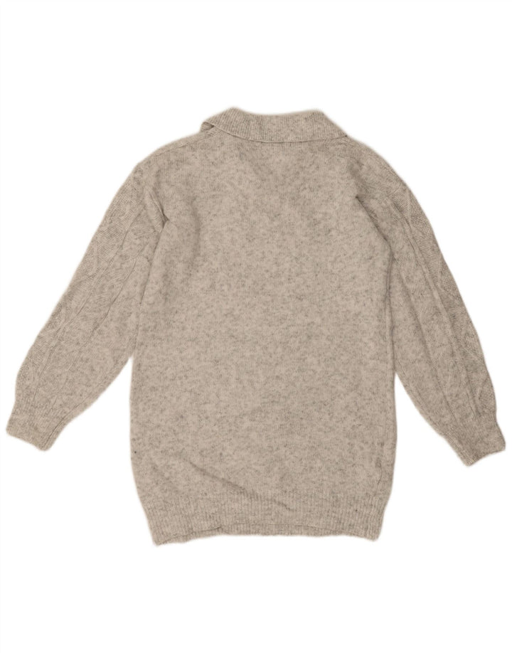 Marks & Spencer Mens Polo Neck Jumper Sweater Small Grey Flecked Acrylic