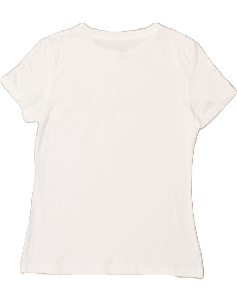 PUMA Girls Graphic T-Shirt Top 13-14 Years White Cotton | Vintage Puma | Thrift | Second-Hand Puma | Used Clothing | Messina Hembry 